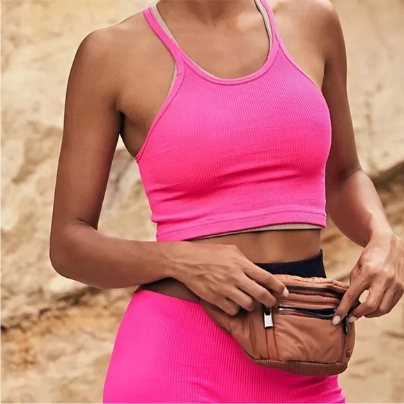 NWOT Free People Happiness RunsTank in Malibu (hot pink) Size XS/S (0-6) - Picture 3 of 5